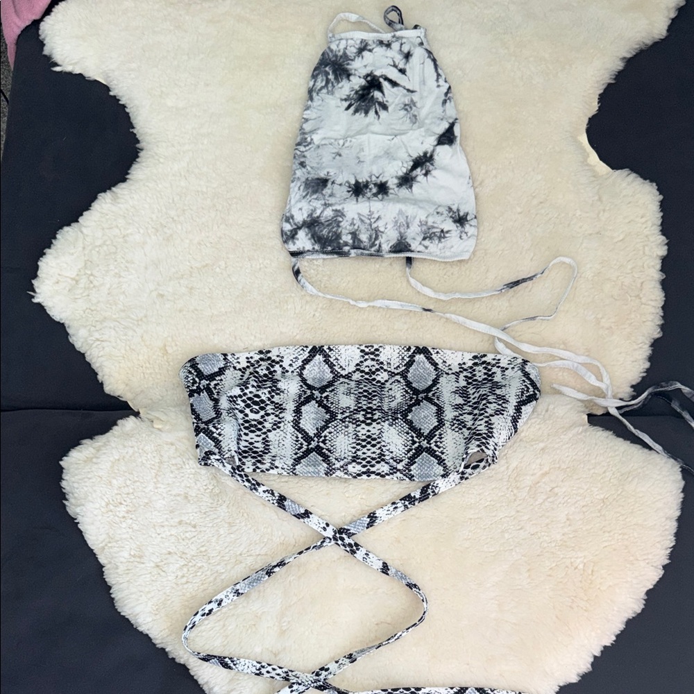 Black and White Zaful Criss Cross Tops